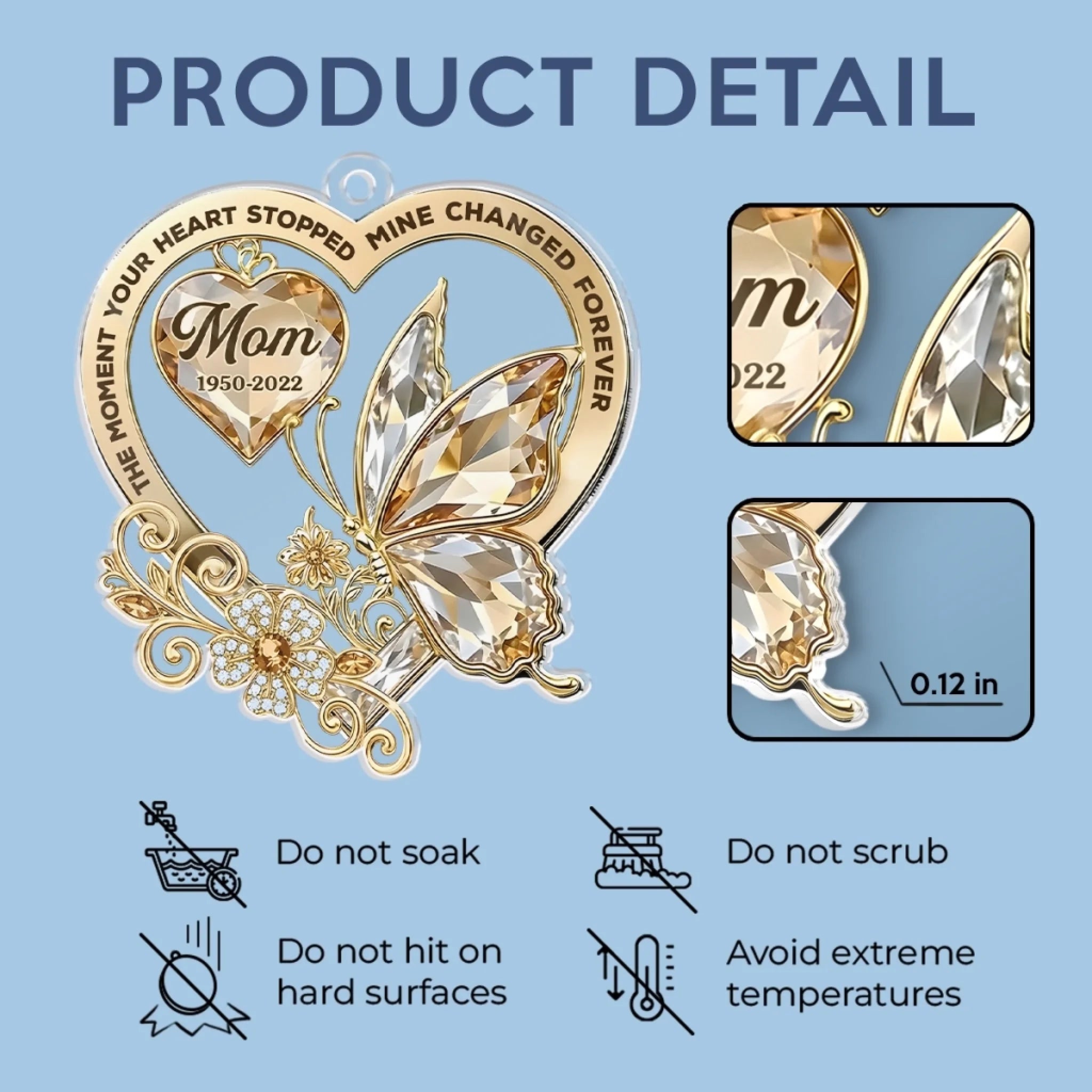 Personalized Acrylic Car Charm – Memorial Gift in Loving Memory of Mom or Dad – Always My Guardian Angel