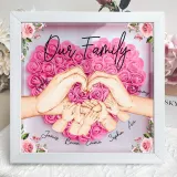 Our Family Hands: Custom Floral Shadow Box