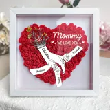 Mother’s Love in Our Hands – Personalized Floral Shadow Box