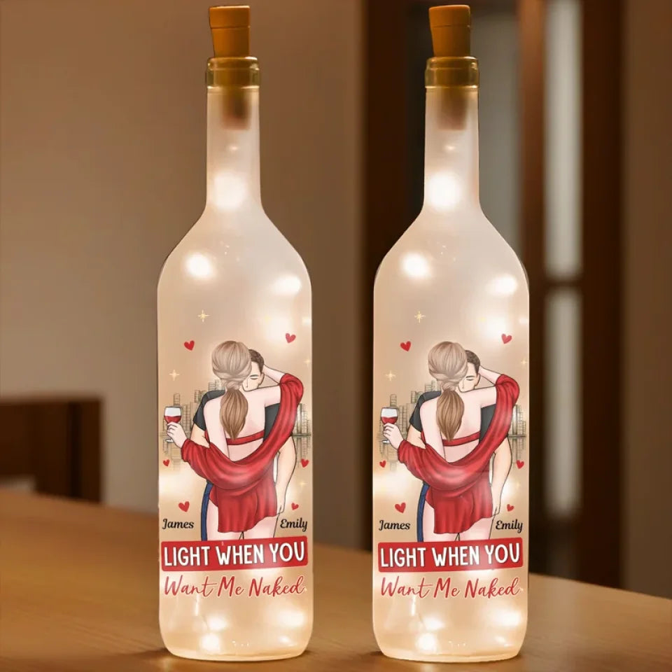 Celebrate Your Love - Personalized "You Make My Heart Smile" Bottle Lamp Gift for Anniversary