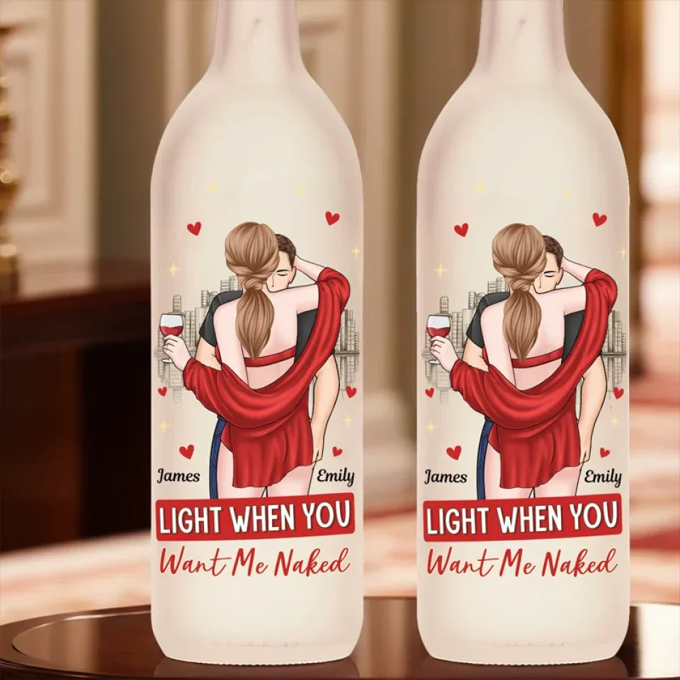 Celebrate Your Love - Personalized "You Make My Heart Smile" Bottle Lamp Gift for Anniversary