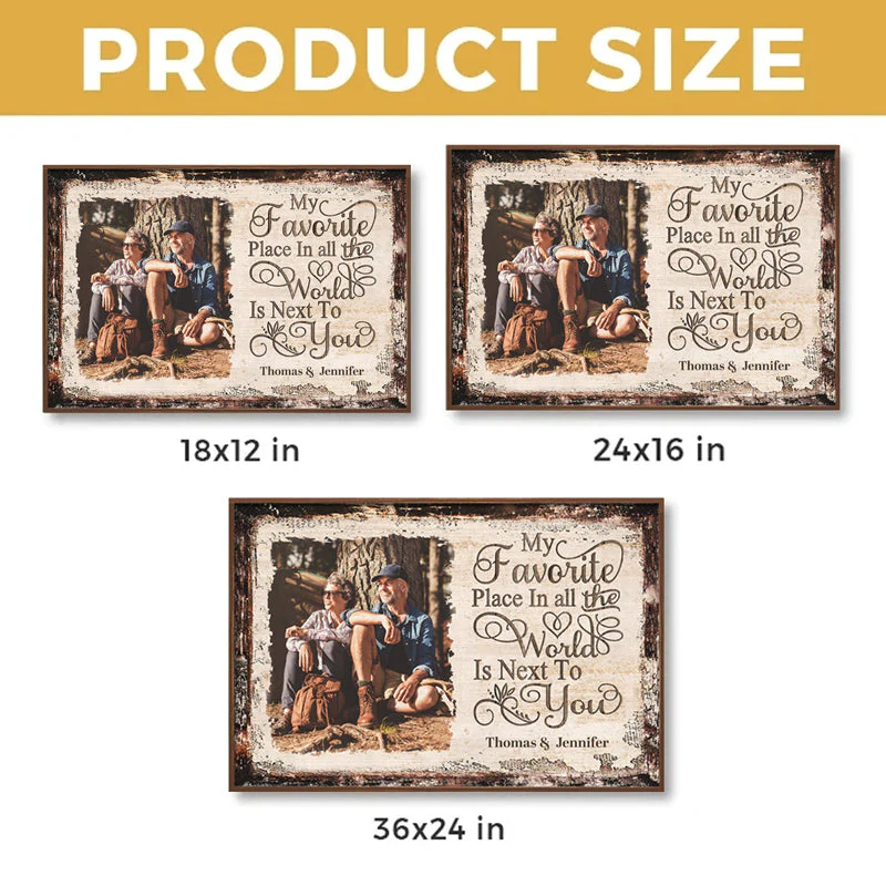 My Favorite Love Story Is Ours – Custom Photo Personalized Horizontal Poster, Romantic Gift for Husband & Wife, Anniversary Gift