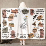 Mom Positive Message Blanket Hoodie – Personalized Birth Gift – Thoughtful Mother’s Day Present