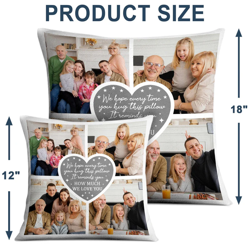 Custom Photo “I Love You All the Way to the Moon” – Personalized Pillow Gift for Family, Friends & Pet Lovers