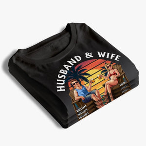 Custom Unisex T-shirt, Premium T-shirt, Hoodie – Personalized Anniversary and Wedding Gifts for Husband and Wife, Him and Her – Travel Partners for Life.