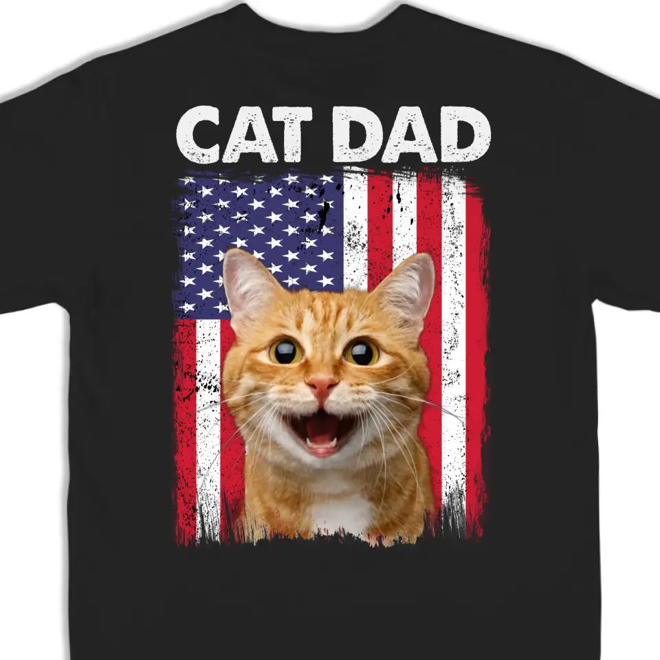 Personalized Pet Photo “Hello Dad, It’s Me” Back Print Unisex T-Shirt, Hoodie & Sweatshirt – Custom Dog & Cat Design, Father’s Day Gift for Pet Dads & Animal Lovers