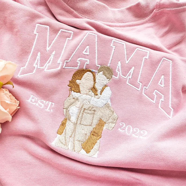Custom Mama Sweatshirt with Photo – Personalized Mom Sweatshirt, Custom Family Picture Shirt, Unique Motherhood Gift