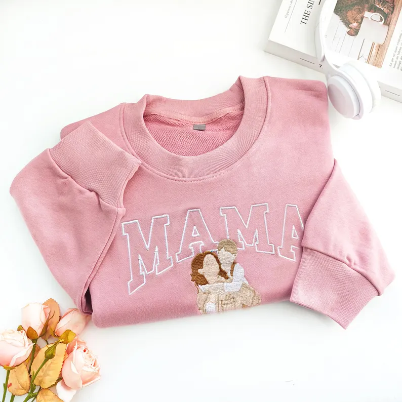 Custom Mama Sweatshirt with Photo – Personalized Mom Sweatshirt, Custom Family Picture Shirt, Unique Motherhood Gift