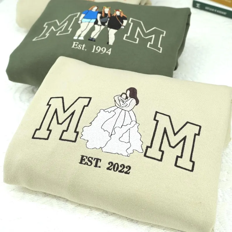 Custom Mama Hoodie with Photo – Embroidered Sweatshirt Featuring Mama & Kids Portrait, Varsity Style Shirt, Personalized Embroidery for Mom, Mama, or Mommy 💖