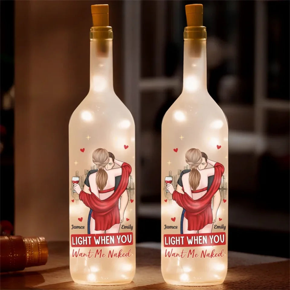 Celebrate Your Love - Personalized "You Make My Heart Smile" Bottle Lamp Gift for Anniversary