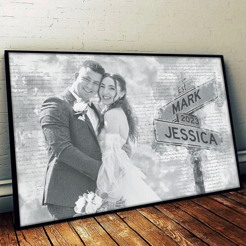 Personalized Couple Photo Poster – “I Need You Because I Love You” Custom Horizontal Gift for Husband and Wife