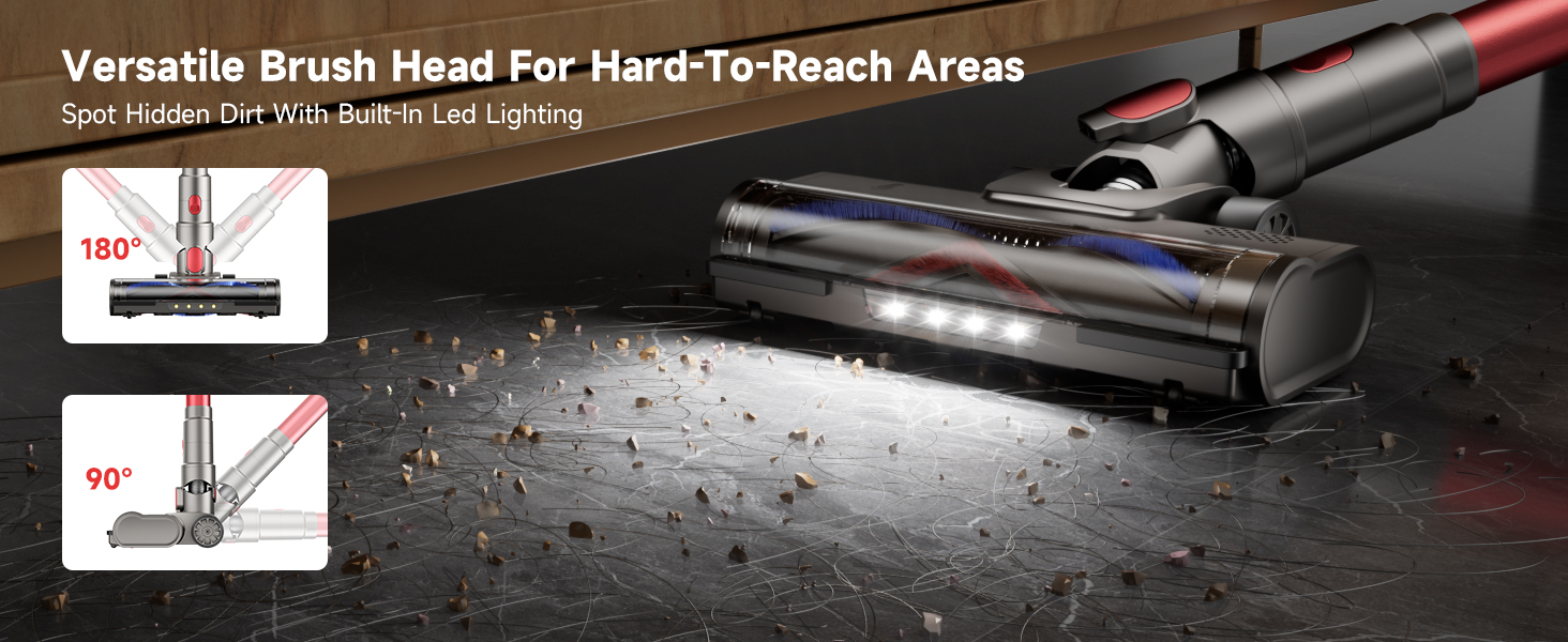 cordless stick vacuum lightweight handheld powerful suction long battery life pet