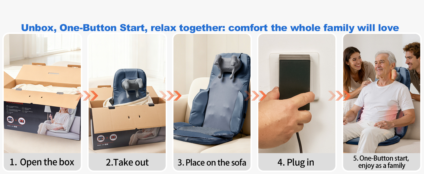 Unbox, One-Button Start,relax together comfort the whole family will love