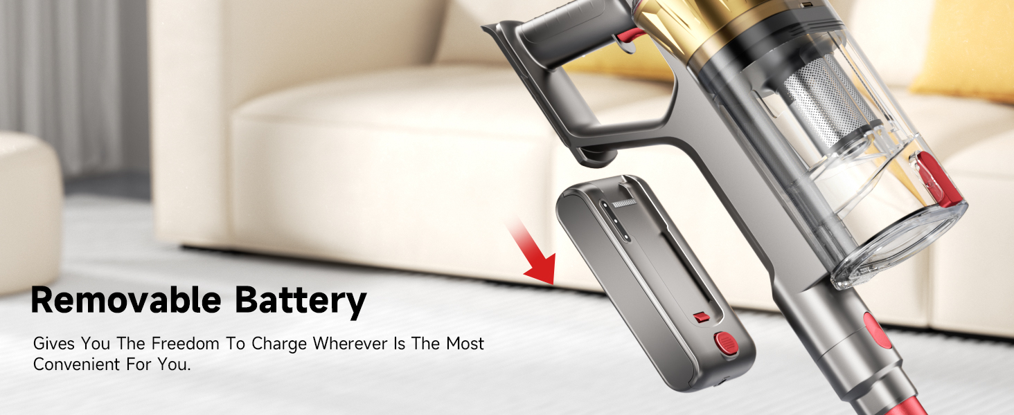 cordless stick vacuum lightweight handheld powerful suction long battery life pet