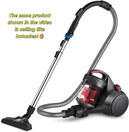 Eureka Bagless Canister Vacuum Cleaner, Lightweight Vac for Carpets and Hard Floors, w/Filter, Blue, Whirlwind NEN110B