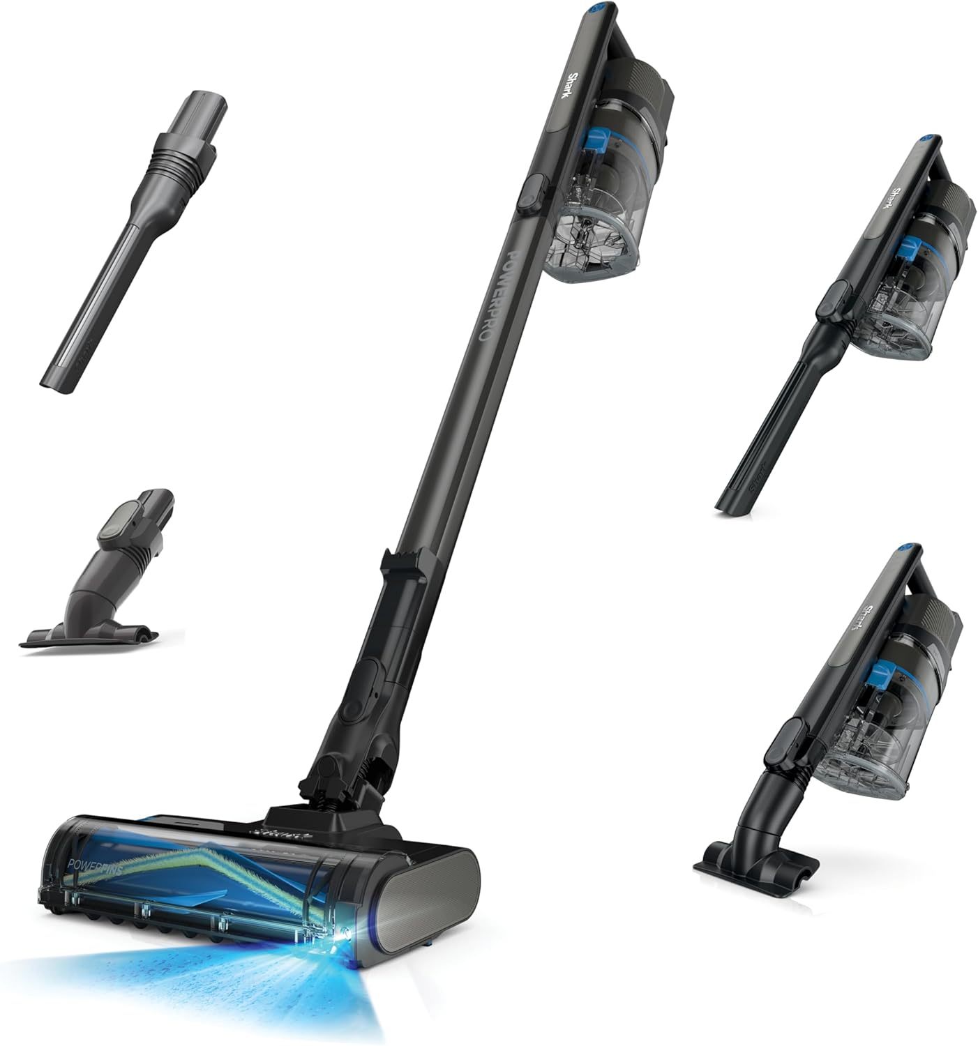 Shark | Pet Cordless Vacuum Cleaner | LED Headlights | Removable Handheld Vacuum for Pet Hair | Crevice Tool & Pet Multi-Tool Included | 40min Runtime | For Carpet & Hard Floors | Grey | IX141