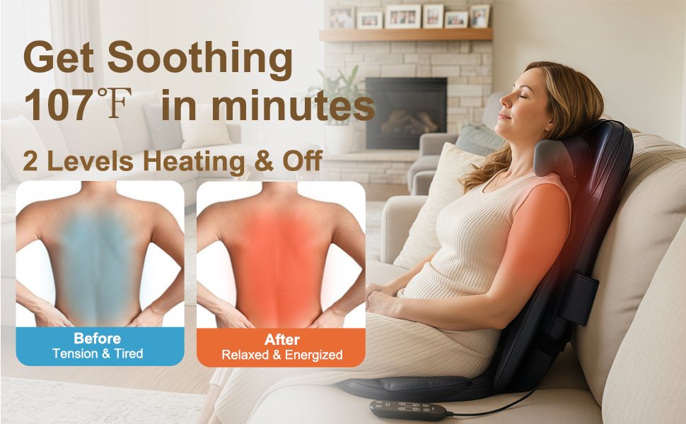 Office worker using massager with heat function during break - blue