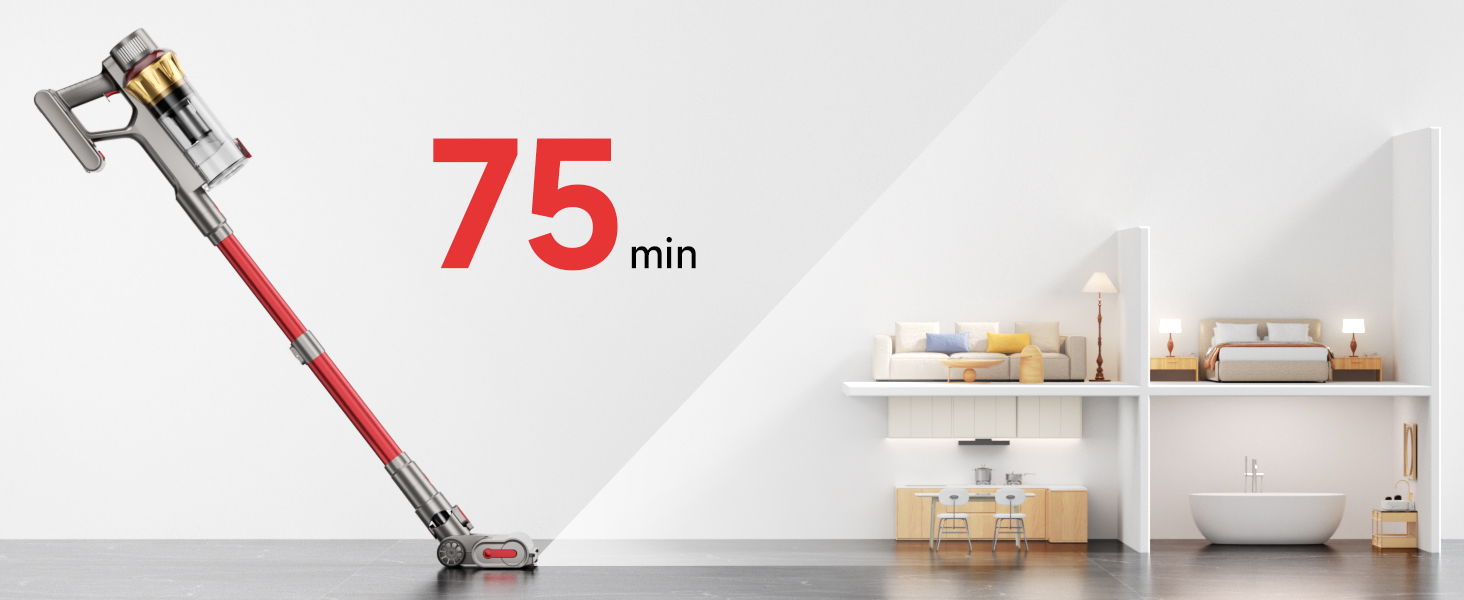 cordless stick vacuum lightweight handheld powerful suction long battery life pet
