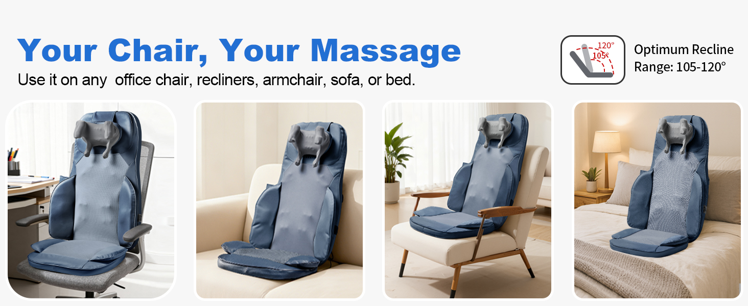 Use it on any office chair, recliners, armchair, sofa or bed