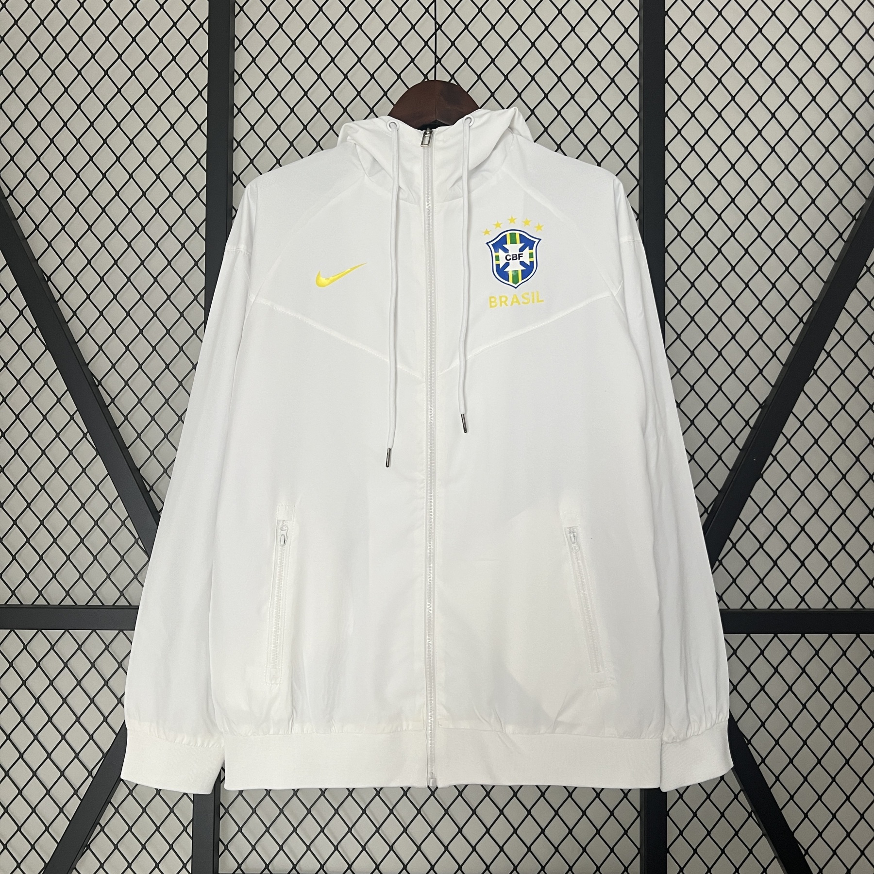 Brazil White Windbreaker