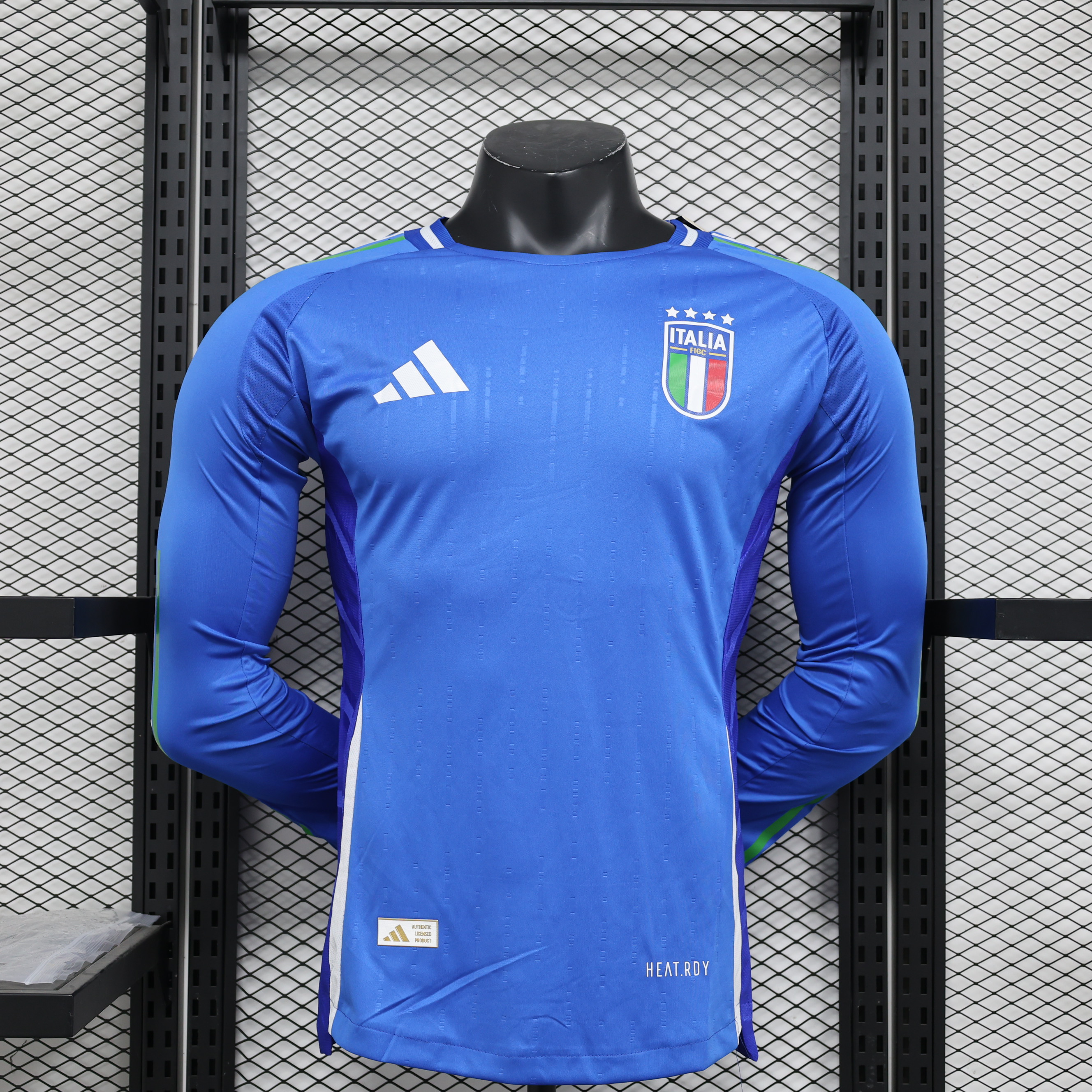 Italy 2024 Euro Home Player Version Long Sleeve Jersey