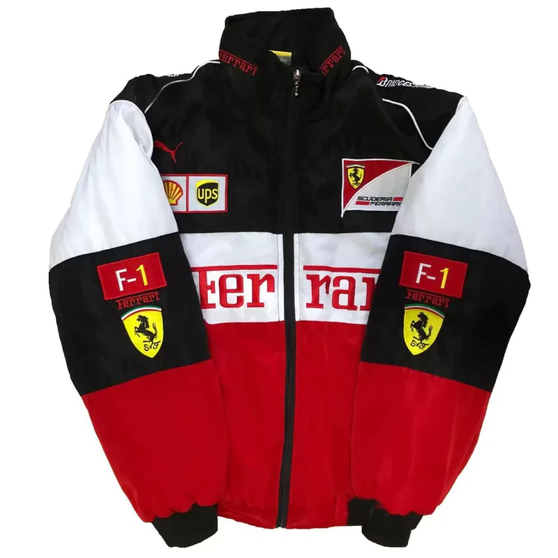 White Ferrari F1 Jacket