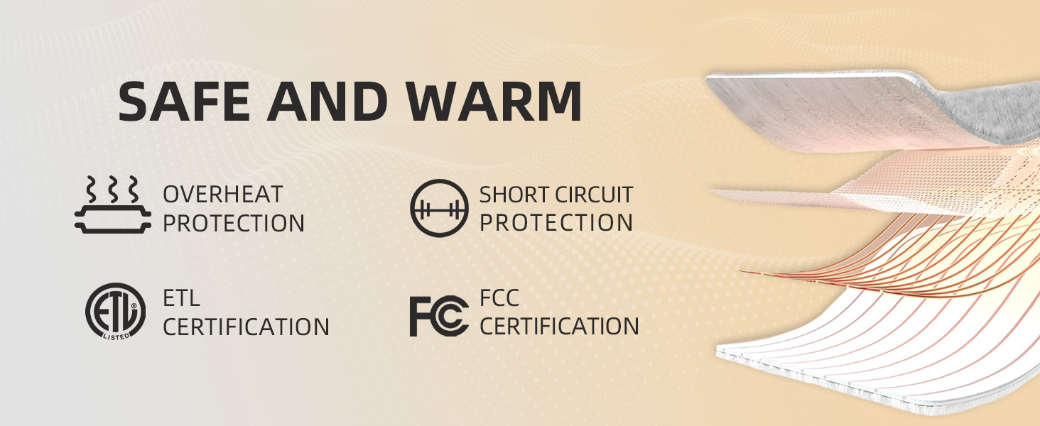 Safe and Warm, Overheat Protection, Heated Blanket