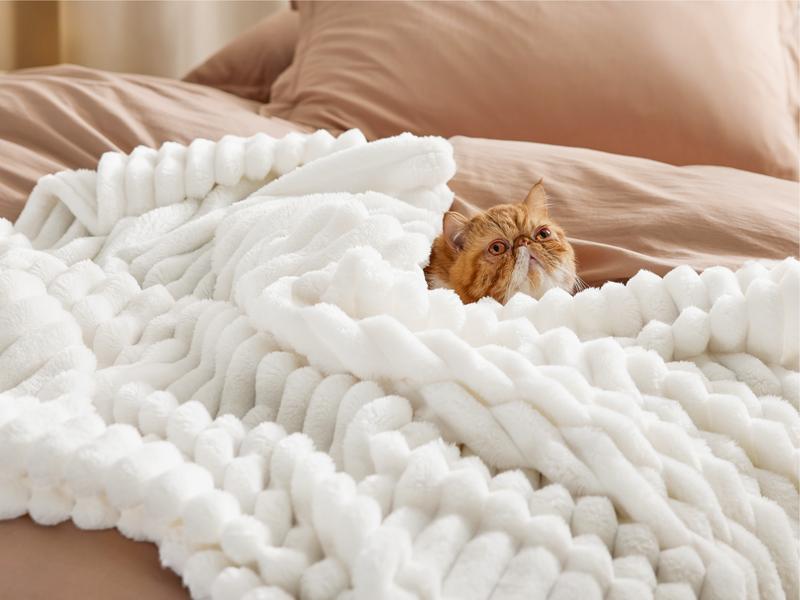 Bedsure GentleSoft Cozy Blanket-Patio Furniture Decor,Ultra-Soft,Classic Stripe Pattern, Ideal for Bed,Couch, Travel,Camping, All Seasons,Home Bedroom Decor Plush Outdoorfun,Lightweight Comforter,Cute Small Throws for Girls,