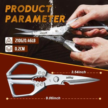 【TikTokShopBlackFriday】HUUSK Kitchen Scissors All Purpose -FallFreshness- Stainless Steel Kitchen Shears, Sharp Silver Meat Scissors, Dishwasher Safe, Heavy Duty Poultry Shears, Japanese Cooking Scissors for Food, Chicken Bones, and Turkey – Perfect Gift!