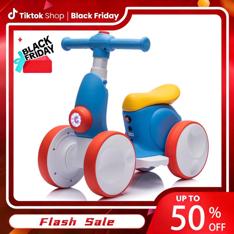 4-in-1 Electric Bubble Car for Toddlers, 6V Ride-On Balance Toy with Remote & Foot Pedal, Automatic Bubble Blower, 4-Wheel Design, Perfect Christmas Gift for Kids Age 1-3