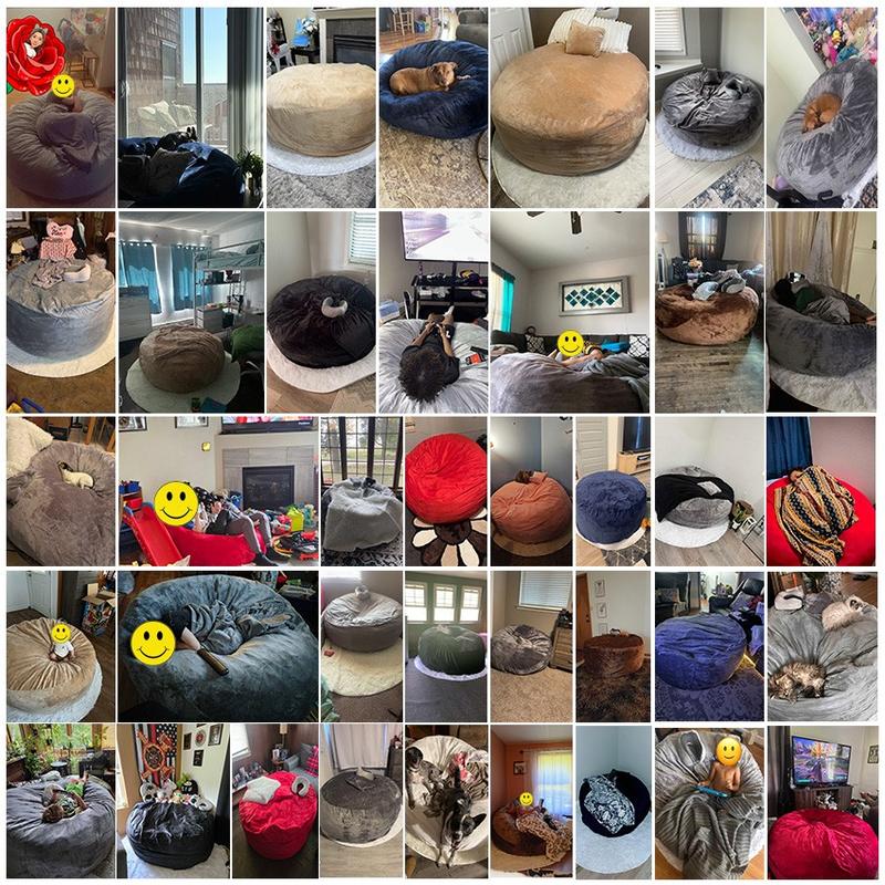 3FT/4FT/5'FT/Jumbo(with Filler) bean bag Lazy sofa beanbag Chair Ship Free High-Rebound Memory Foam Furniture Flannel Cover Removable