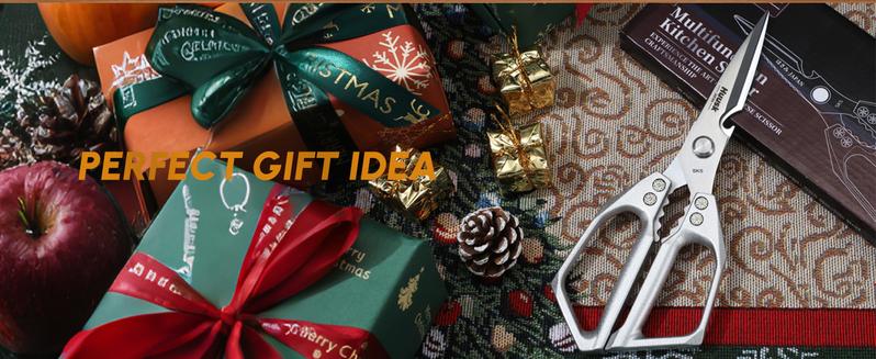 【TikTokShopBlackFriday】HUUSK Kitchen Scissors All Purpose -FallFreshness- Stainless Steel Kitchen Shears, Sharp Silver Meat Scissors, Dishwasher Safe, Heavy Duty Poultry Shears, Japanese Cooking Scissors for Food, Chicken Bones, and Turkey – Perfect Gift!