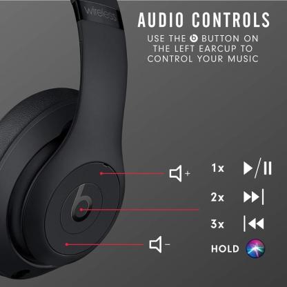 Bethtats Studio3 Wireless Noise Cancelling Over-Ear Headphones with Apthtple W1 Chip Class 1 Bluetooth 22 Hours Listening Matte Black Audio Electronic