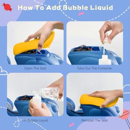 4-in-1 Electric Bubble Car for Toddlers, 6V Ride-On Balance Toy with Remote & Foot Pedal, Automatic Bubble Blower, 4-Wheel Design, Perfect Christmas Gift for Kids Age 1-3