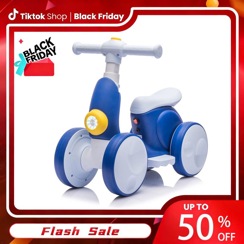 4-in-1 Electric Bubble Car for Toddlers, 6V Ride-On Balance Toy with Remote & Foot Pedal, Automatic Bubble Blower, 4-Wheel Design, Perfect Christmas Gift for Kids Age 1-3