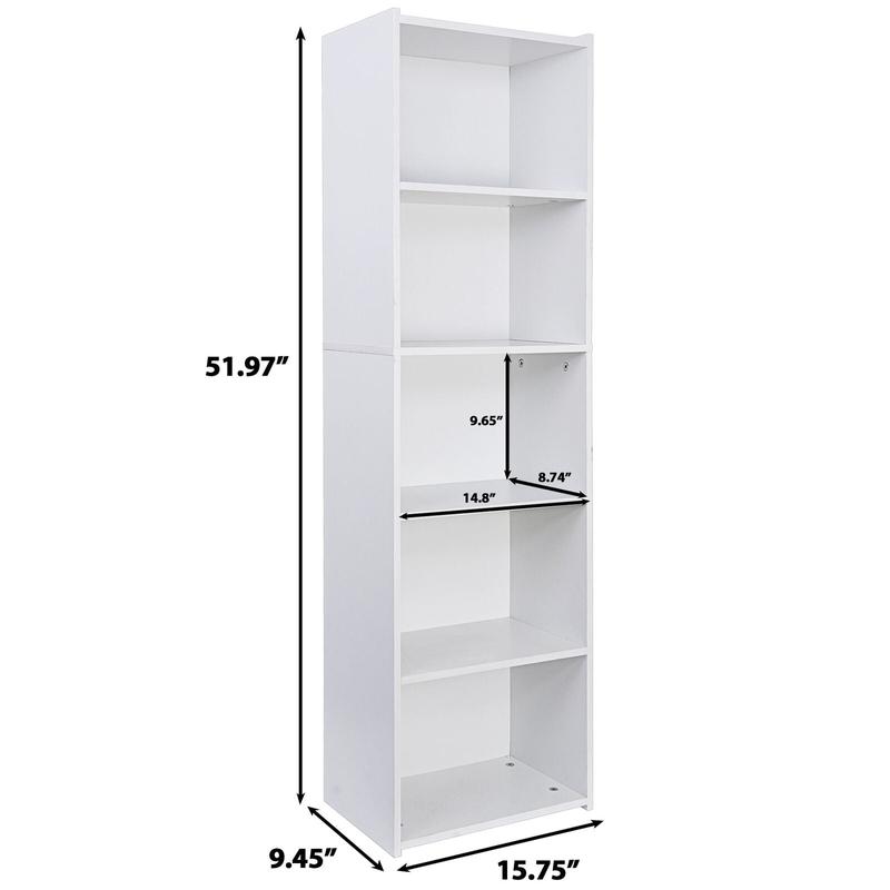 Segawe 5-Tiers Bookshelf Small Bookcase Multipurpose Collection Display Storage