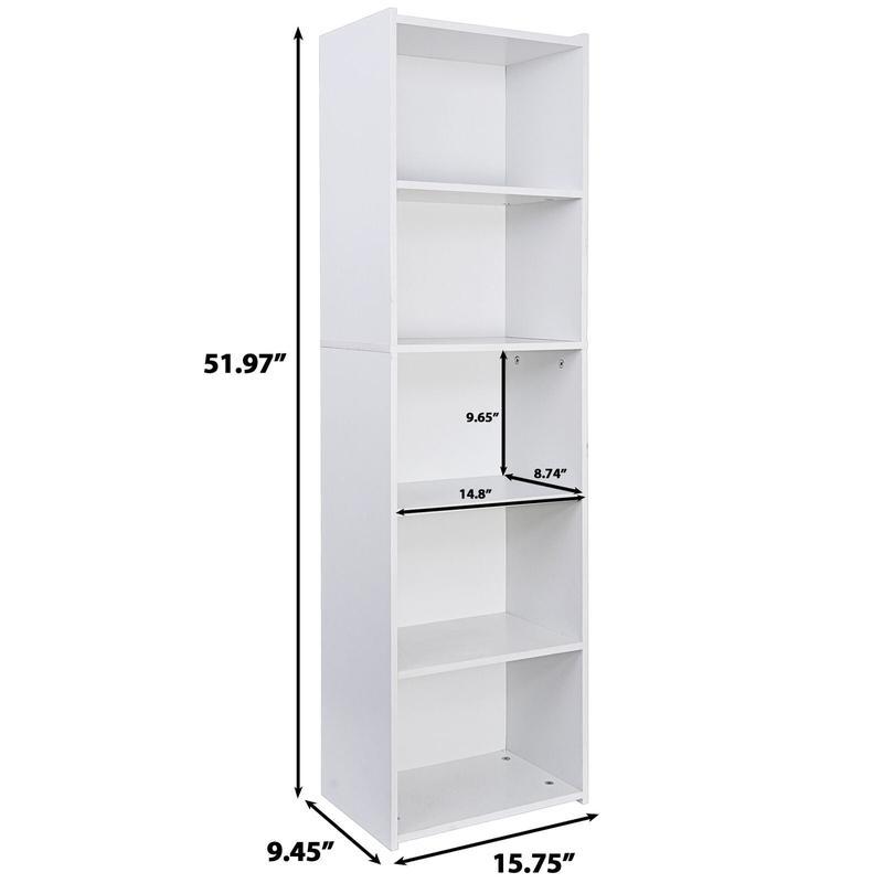 Segawe 5-Tiers Bookshelf Small Bookcase Multipurpose Collection Display Storage