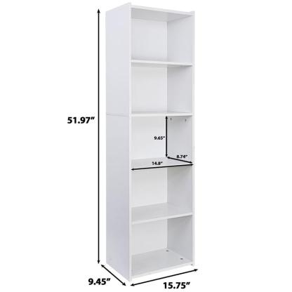 Segawe 5-Tiers Bookshelf Small Bookcase Multipurpose Collection Display Storage