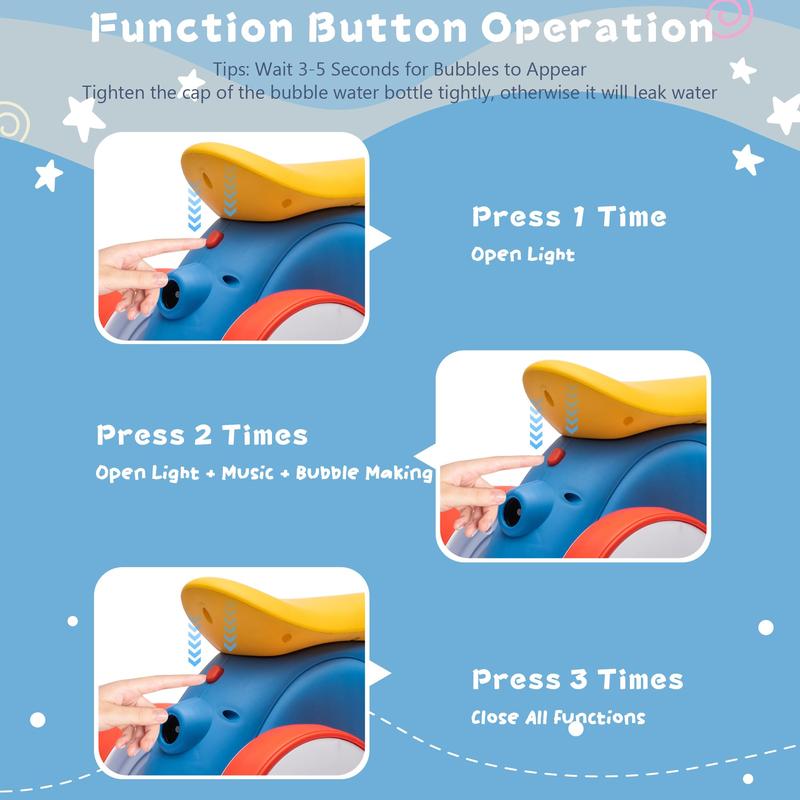 4-in-1 Electric Bubble Car for Toddlers, 6V Ride-On Balance Toy with Remote & Foot Pedal, Automatic Bubble Blower, 4-Wheel Design, Perfect Christmas Gift for Kids Age 1-3