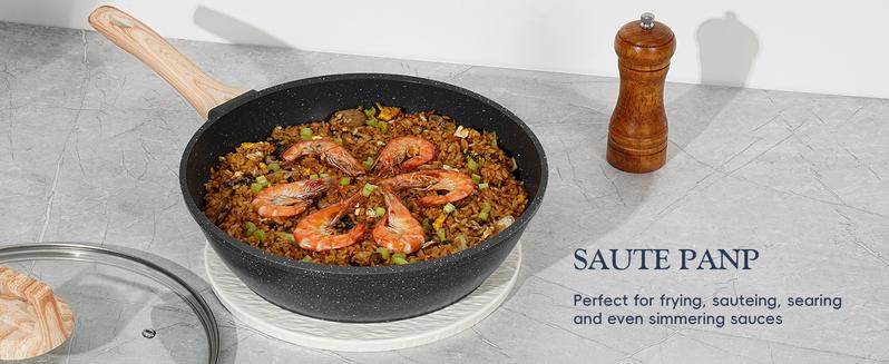 SODAY 12pcs Pots and Pans Set Non Stick Kitchen Cookware Sets Induction Cookware Nonstick Granite Cooking Set with Frying Pans, Saucepans, Steamer, Kitchenware,stock up on specials,TikTokShopBlackFriday SODAY 12pcs Pots and Pans Set Non Stick Kitchen Cookware Sets Induction Cookware Nonstick Granite Cooking Set with Frying Pans, Saucepans, Steamer, Kitchenware,stock up on specials,TikTokShopBlackFriday