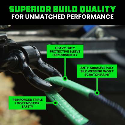 30' Tow Strap & Shackle Hitch Receiver Combo