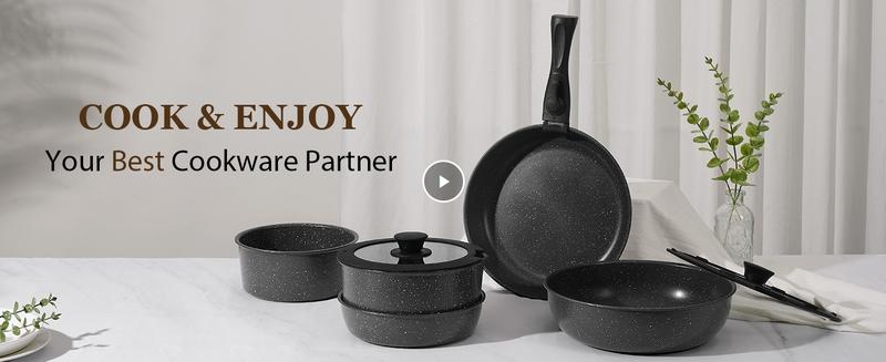 SODAY 15pcs Pots and Pans Set Non Stick, Cookware Sets with Detachable Handle, Nonstick RV Kitchen Cooking Set Removable Handles, Oven Safe,Stackable, Frying, Kitchenware,stock up on specials,TikTokShopBlackFriday