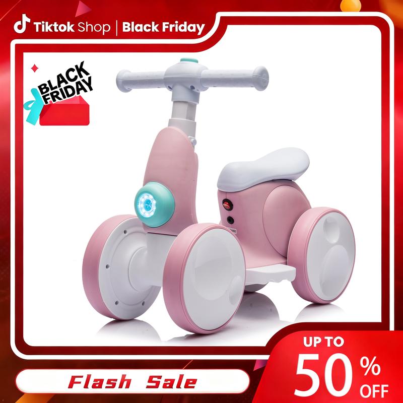 4-in-1 Electric Bubble Car for Toddlers, 6V Ride-On Balance Toy with Remote & Foot Pedal, Automatic Bubble Blower, 4-Wheel Design, Perfect Christmas Gift for Kids Age 1-3