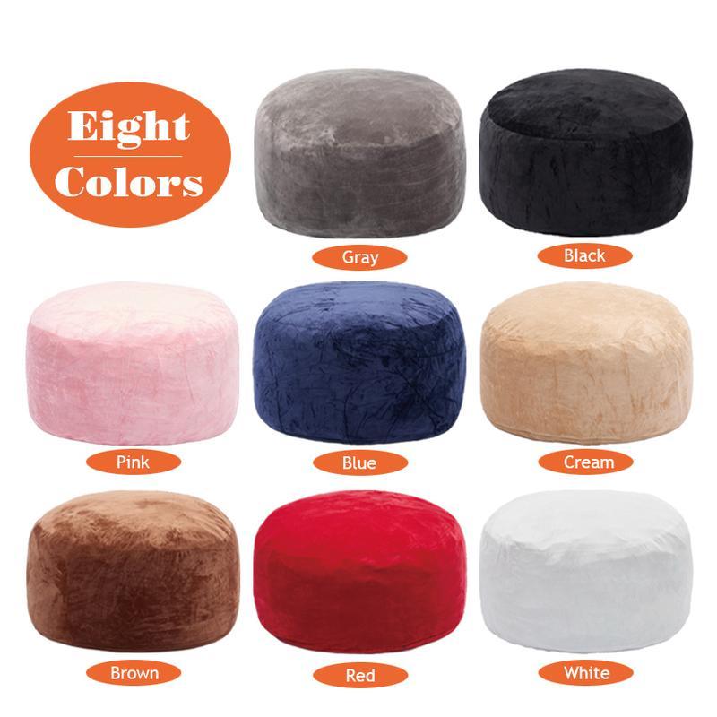 3FT/4FT/5'FT/Jumbo(with Filler) bean bag Lazy sofa beanbag Chair Ship Free High-Rebound Memory Foam Furniture Flannel Cover Removable