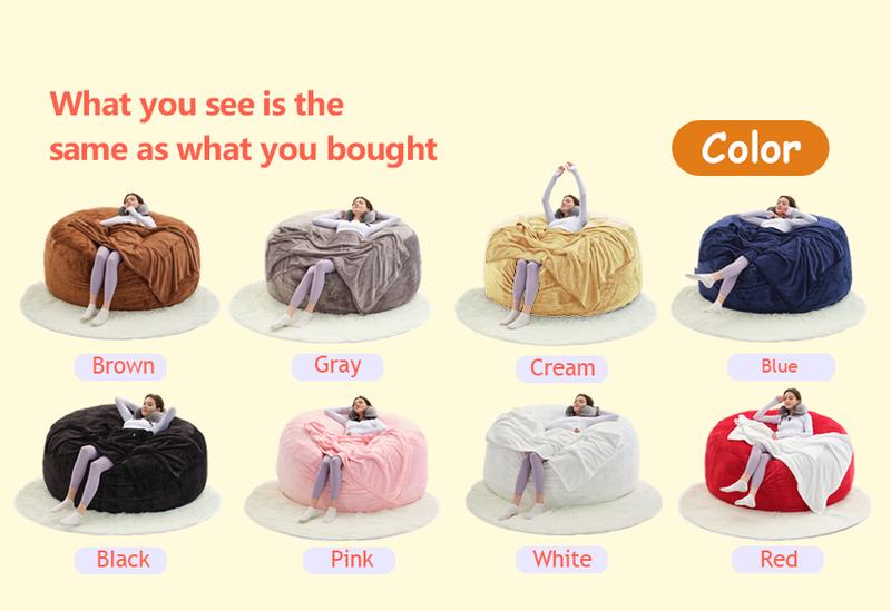 3FT/4FT/5'FT/Jumbo(with Filler) bean bag Lazy sofa beanbag Chair Ship Free High-Rebound Memory Foam Furniture Flannel Cover Removable 3FT/4FT/5'FT/Jumbo(with Filler) bean bag Lazy sofa beanbag Chair Ship Free High-Rebound Memory Foam Furniture Flannel Cover Removable