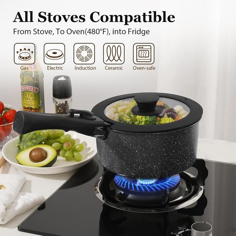 SODAY 15pcs Pots and Pans Set Non Stick, Cookware Sets with Detachable Handle, Nonstick RV Kitchen Cooking Set Removable Handles, Oven Safe,Stackable, Frying, Kitchenware,stock up on specials,TikTokShopBlackFriday