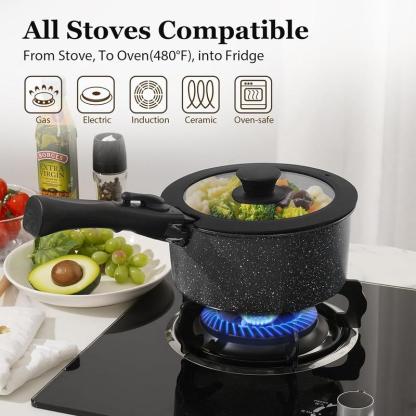 SODAY 15pcs Pots and Pans Set Non Stick, Cookware Sets with Detachable Handle, Nonstick RV Kitchen Cooking Set Removable Handles, Oven Safe,Stackable, Frying, Kitchenware,stock up on specials,TikTokShopBlackFriday