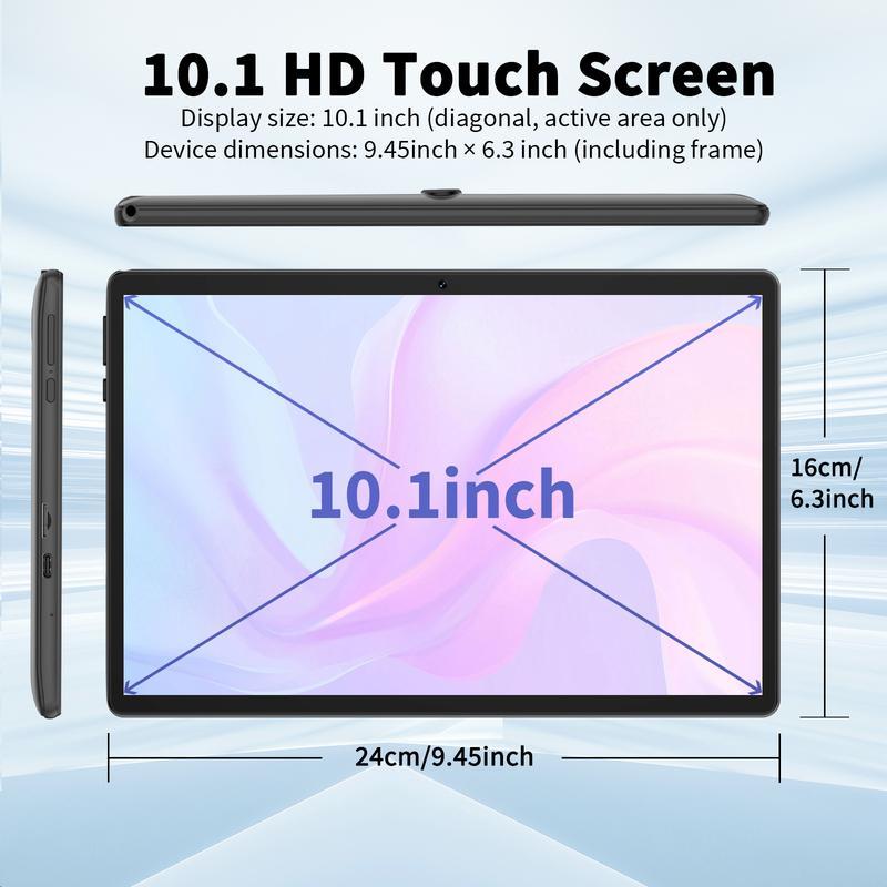 【TikTokShopBlackFriday】PYNAREL Tablet 10.1 Inch Android 14, 2 in 1 Portable Device with Keyboard, Mouse, Case, Stylus, 8(4+4)GB RAM 64GB ROM, Dual Camera, for Xmas Gift