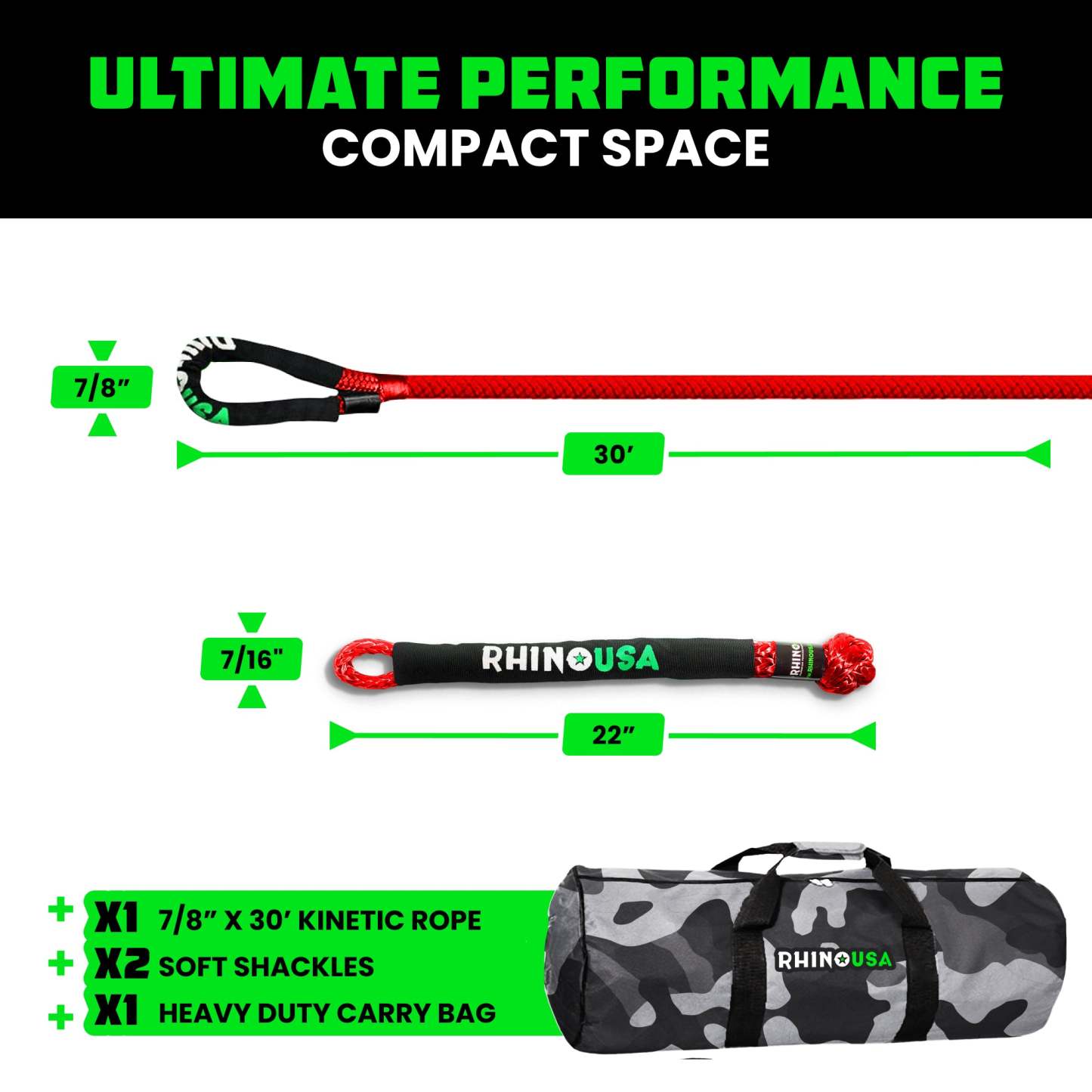7/8" x 30' Kinetic Rope Recovery Kit