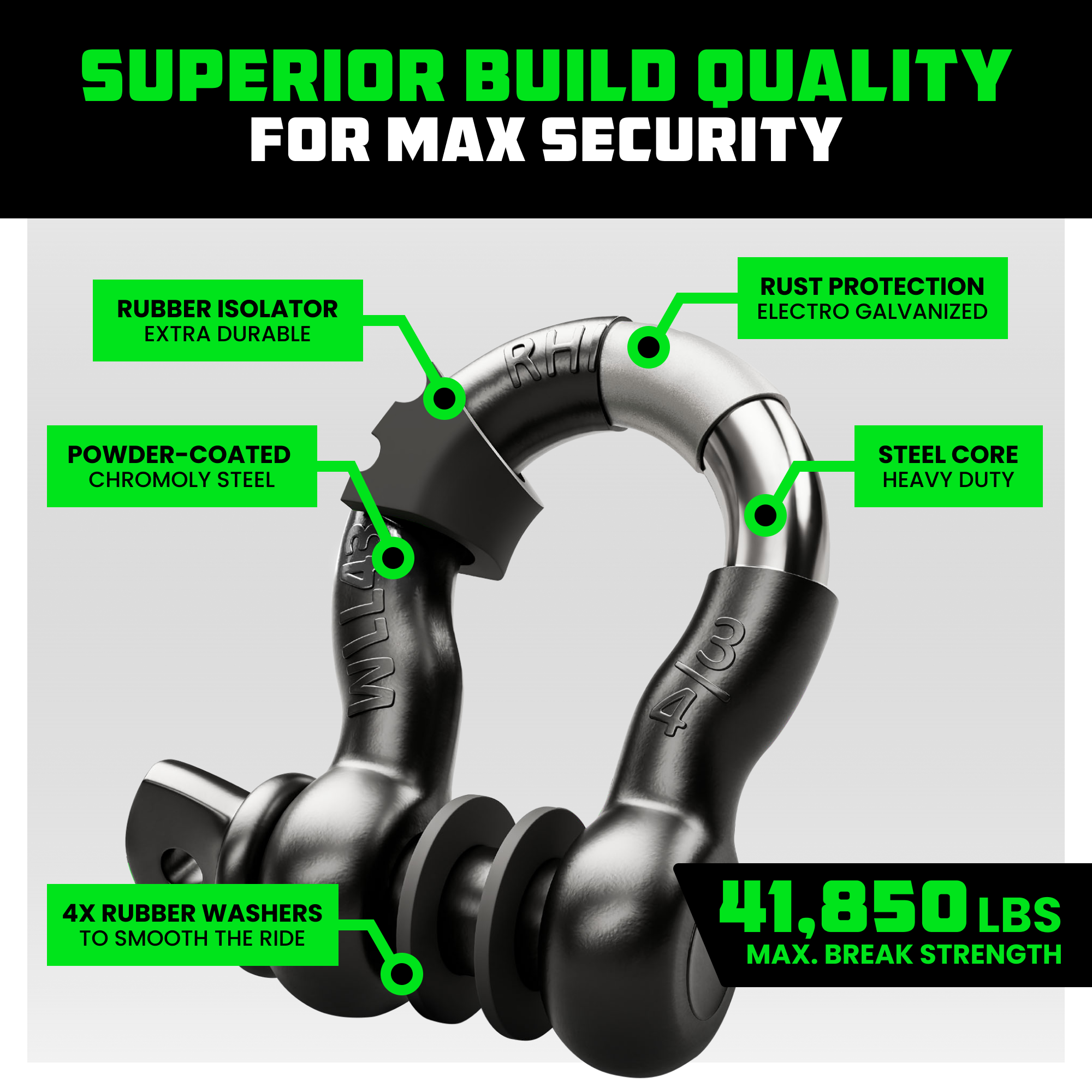 3/4" D-Ring Shackle Set (2-Pack)